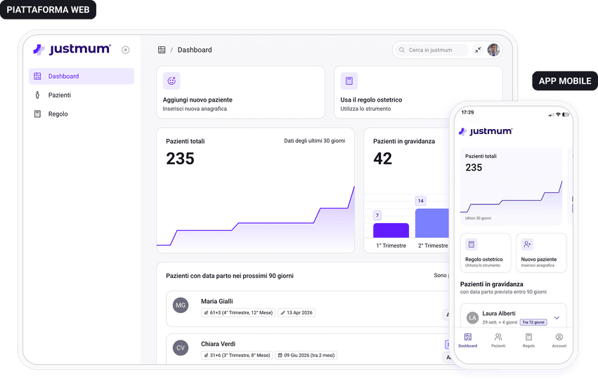 Piattaforma web e app mobile justmum